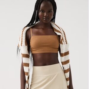 Aerie Tan Ribbed Bralette Brown Celebration Nation Size Large